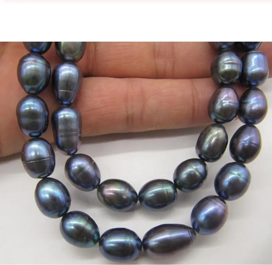 

Красивое ожерелье из таитянского черного жемчуга AAA 9-10 мм, 2 ряда 17-18 дюймов