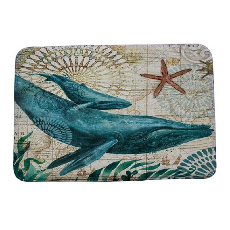 Коврик для кухни противоскользящий с морской тематикой принтом черепахи - купить