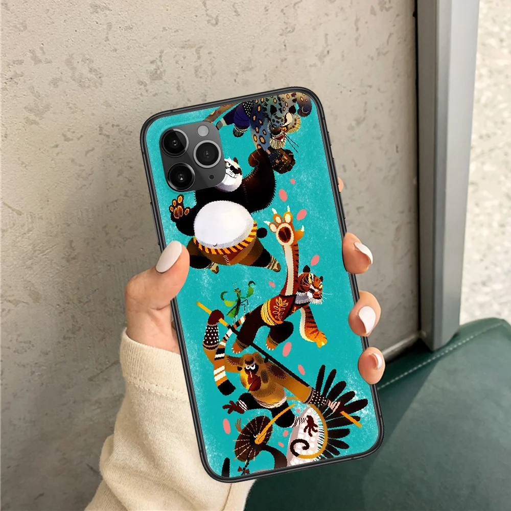 

Kung Fu Funny Panda Phone Case Cover Hull For iphone 5 5s se 2 6 6s 7 8 12 mini plus X XS XR 11 PRO MAX black art funda luxury