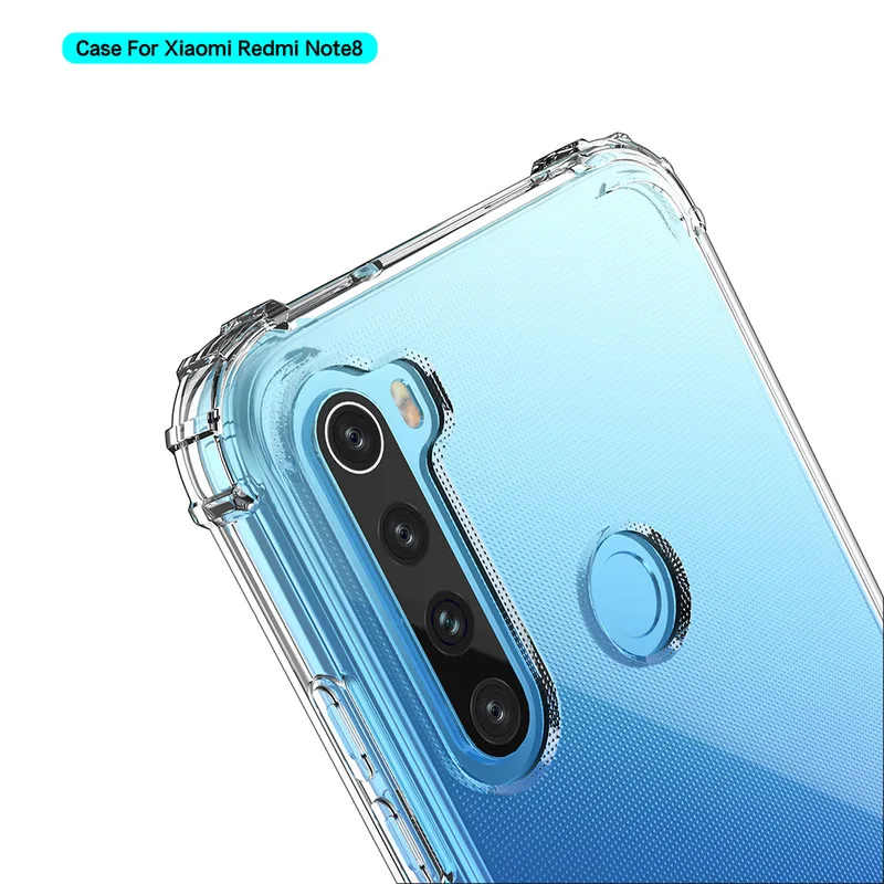 For Redmi Note 8 Pro Case Transparent Clear Soft Shockproof Back Cover 8T 8A Phone Protective |