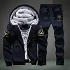 Теплый спортивный костюм, мужской свитшот, спортивные комплекты, зимняя куртка + брюки, повседневный мужской спортивный костюм, брендовая спортивная одежда, спортивные костюмы, Мужское пальто