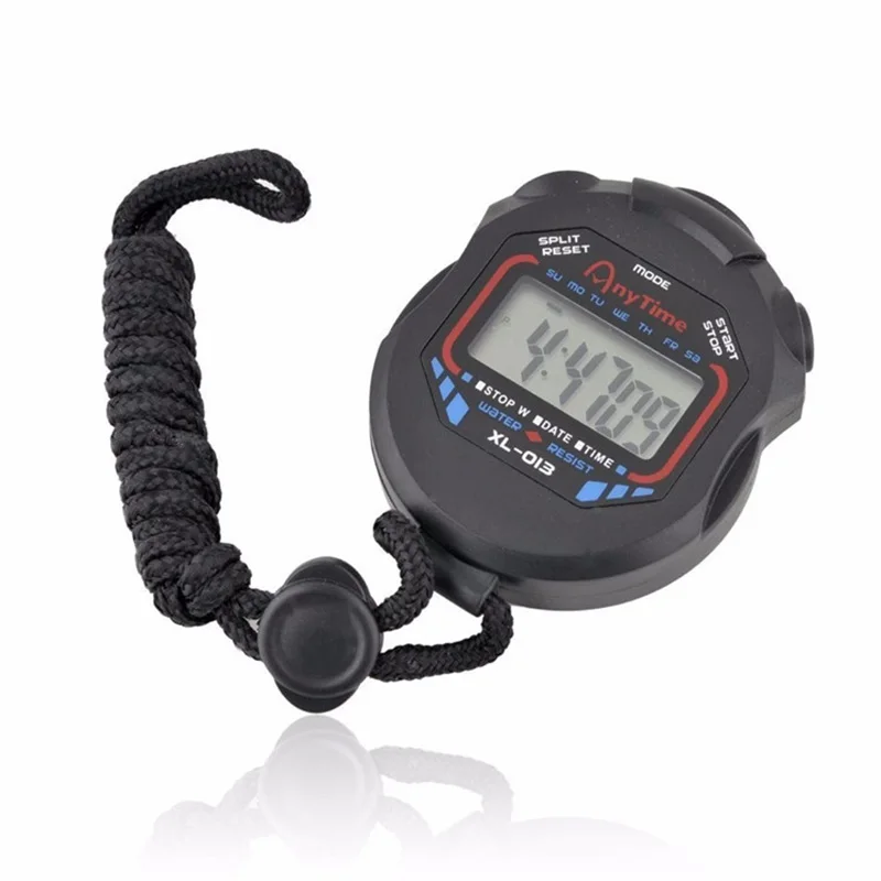 

Professional Black Handheld LCD Chronograph Sports Stopwatch Timer Stop Watch With String Multi-Function Digital Sports Timer