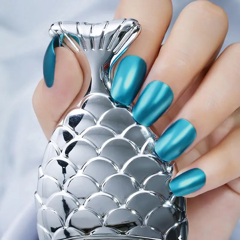 Зеркальный лак для ногтей NICOLE DIARY 9 мл металлик фиолетовый розовое золото