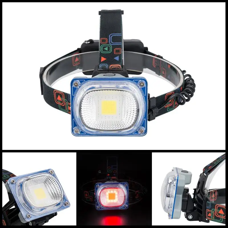 

COB LED Headlight Wide Angle Lighting USB Rechargeable Headlamp Flashlight