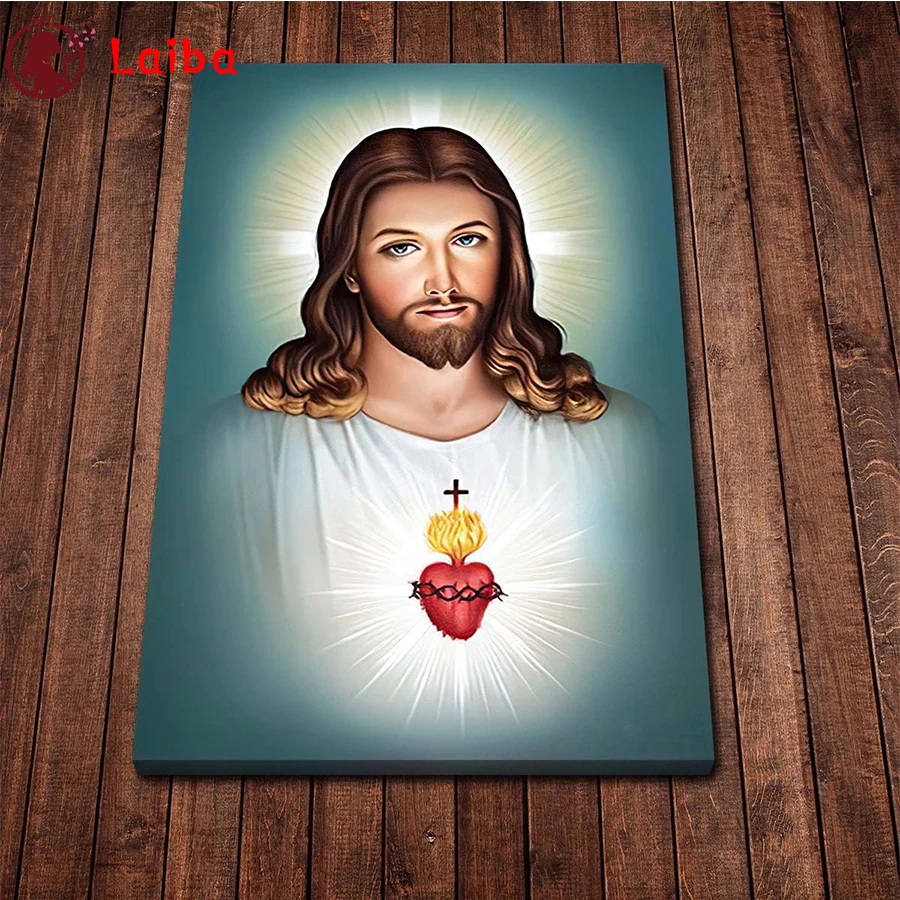 

Diamond Painting Religious art, the sacred heart of Jesus 5d Cross Stitch Diamond Embroidery Mosaic Gift Home Decor Needlework