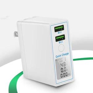 Dual USB Quick Charge 3.0 Charger LED  Quick Phone Charging Adapter Plug for iPhone 12 11 AirPods Xiaomi Huawei Samsung OnePlus