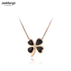 Чокер JeeMango из нержавеющей стали и титана с фианитами, ожерелье с подвеской в виде цветка, ювелирное изделие, Трендовое ожерелье с подвеской в виде растения для девушек JN20027