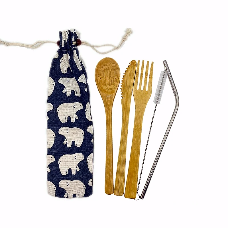 Органическая портативная посуда многоразовая биоразлагаемая набор посуды для