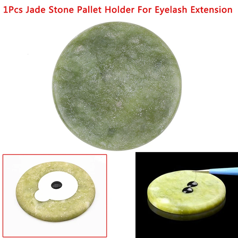 

Jade Stone False Eye Lashes Glue Pad Holder for Eyelashes Extensions Jade Stone Eyelash Extension Glue Adhesive Pallet Holder