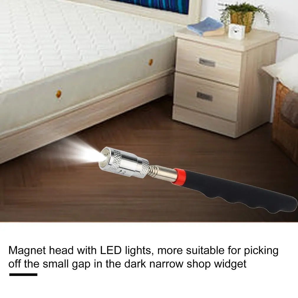 

Telescopic Adjustable Magnetic Pick-Up Tools Magnetic Telescopic Magnet Grip Long Pen Telescopic Magnet Stick with LED Light