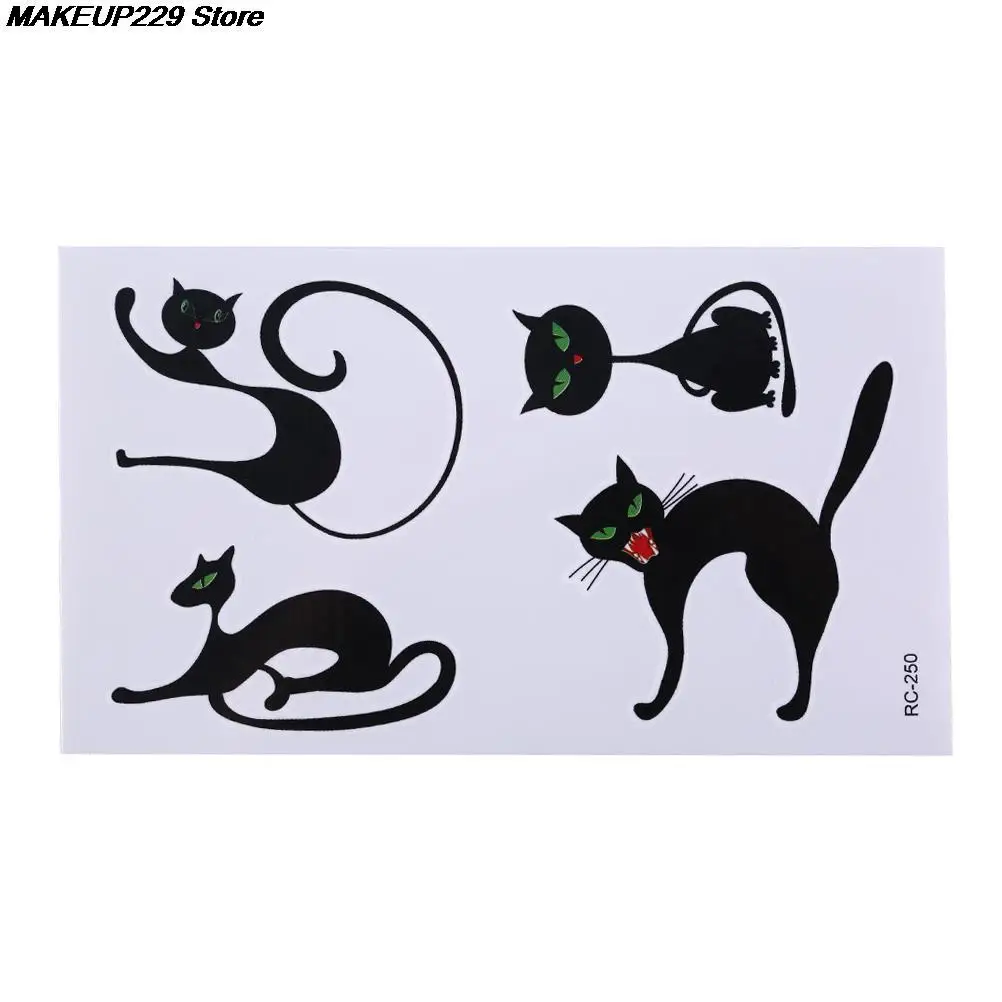 1 лист милые временные тату с кошкой террора домашние наклейки для кошек Детские