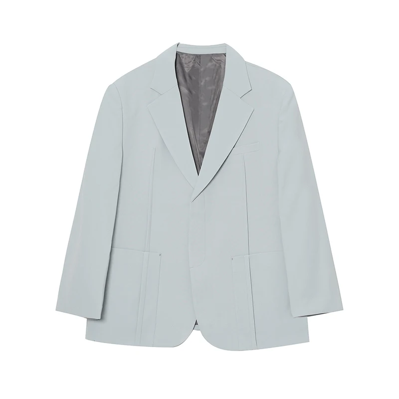 

IEFB Men's Clothing 2021 Spring New Korean Streetwear Causal Suit Coat Single Breasted Long Sleeve Loose Fit White Blazer 9Y6441