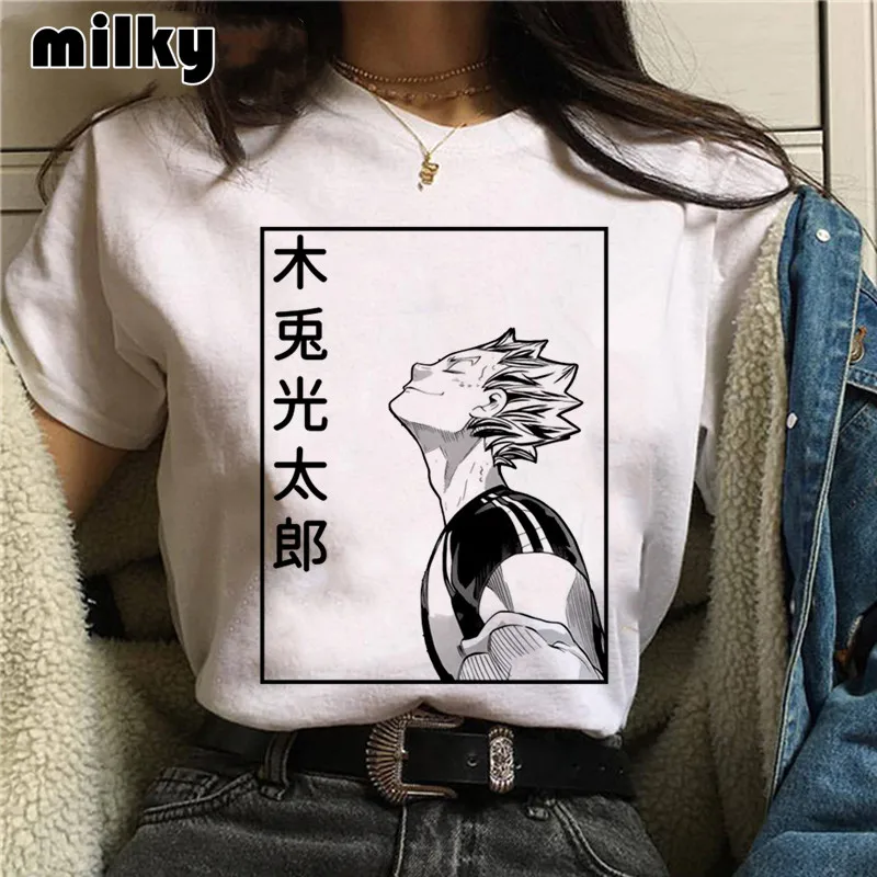 Женская футболка Haikyuu аниме Kuroo японская Bokuto манга Shoyo волейбол Oya мультяшная
