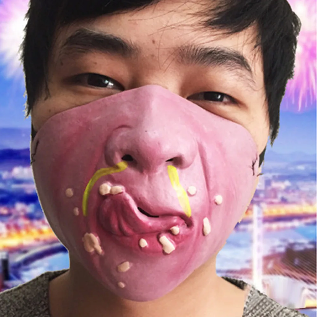 Забавная Веселая маска головной убор для больших губ забавная домашних животных