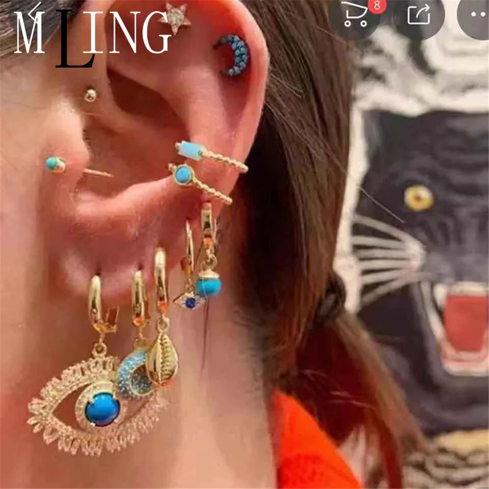 Винтажные серьги подвески MLING 11 шт./компл. в богемном стиле с Луной и