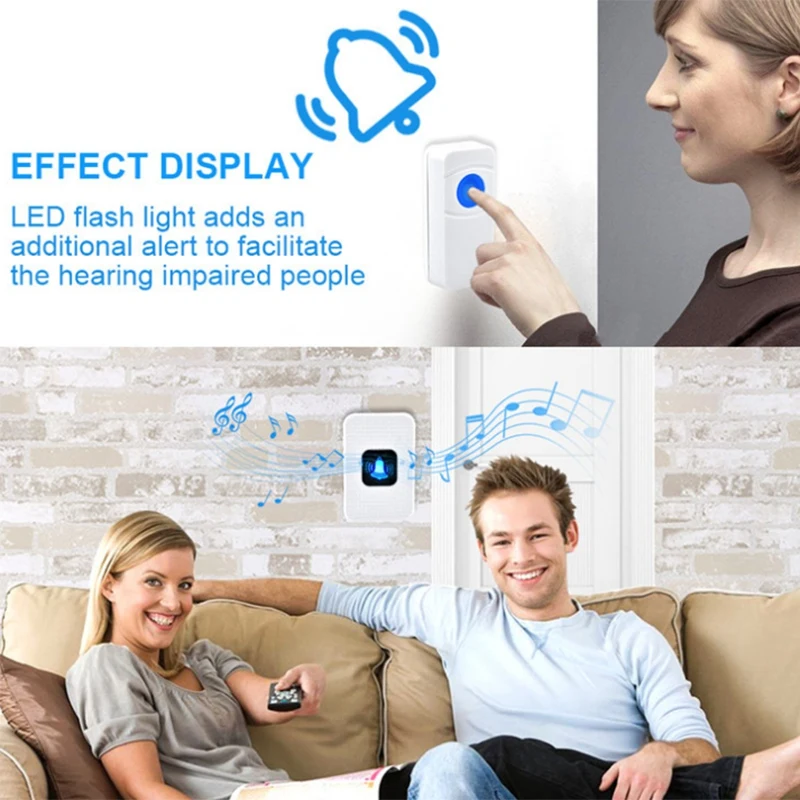 Умный дверной звонок Домашний Электронный 1 Драг 2 беспроводной пейджер|Дверной