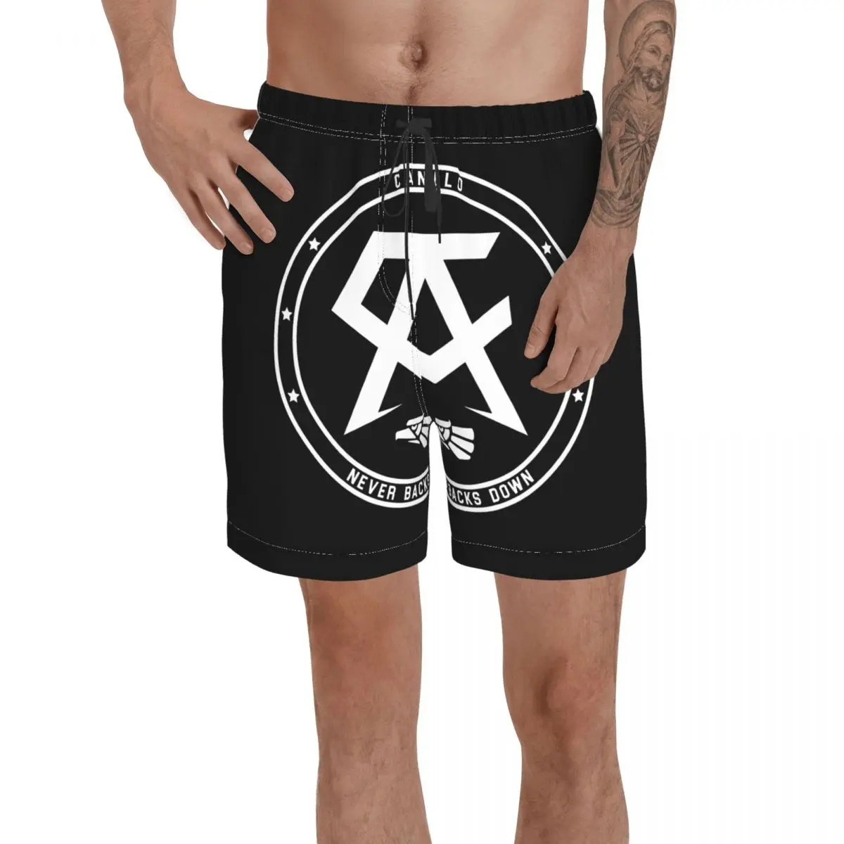 

Promo Canelos Alvarez Never Backs Down Essential Anime Beach Breathable Quick Dry Vintage print R257 basketball Male Shorts