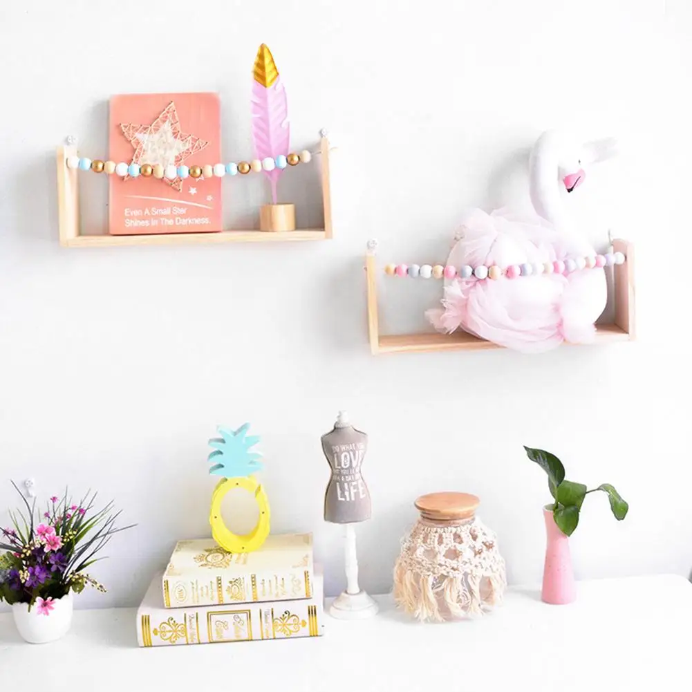 Деревянная полка для хранения на стене бисер настенный держатель Органайзер