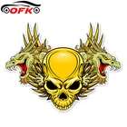 Автомобильная наклейка с изображением дракона и черепа, 12,4 см * 9,4 см