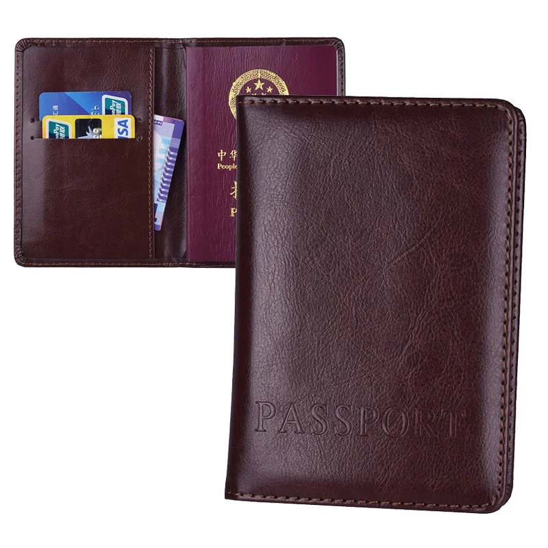 

Casual Passport Covers PU Leather Travel Accessories ID Bank Credit Card Bag Men Women Documents Passport Holder Wallets