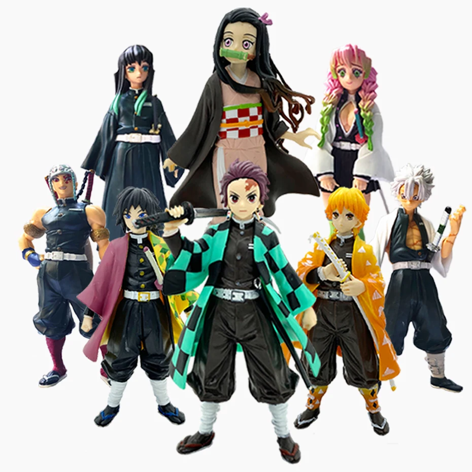 

6pcs Funny Anime Demon Slayer Figure Kamado Tanjirou Nezuko Action Model Toys Zenitsu Figurine Inosuke Kimetsu No Yaiba Figura