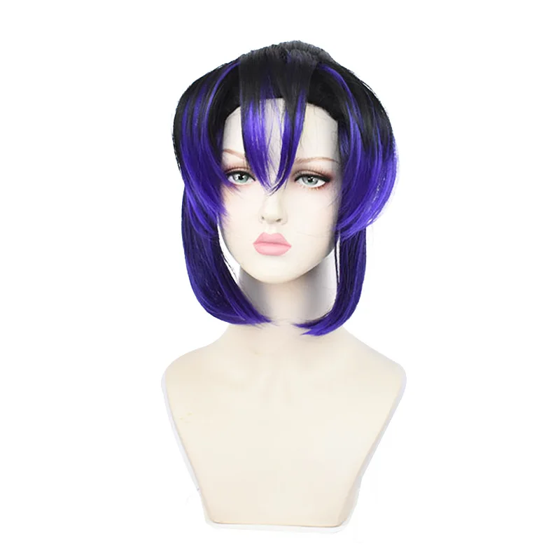 

Demon Slayer Kochou Shinobu Cosplay Wig Gradient Purple Kimetsu no Yaiba Synthetic Hair for Adult Halloween Free Butterfly
