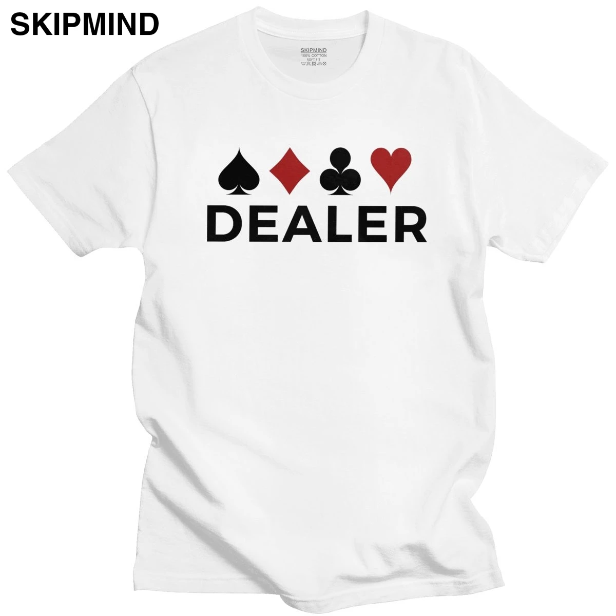 Городской Покер Дилер футболки Для мужчин принт с коротким рукавом азартные игры