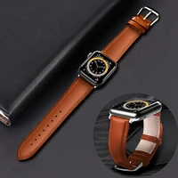 brown leather strap strip for apple watch 6 se 5 4 3 2 1 38mm 40mm male leather watch band for iwatch 5 4mm 42mm bracelet