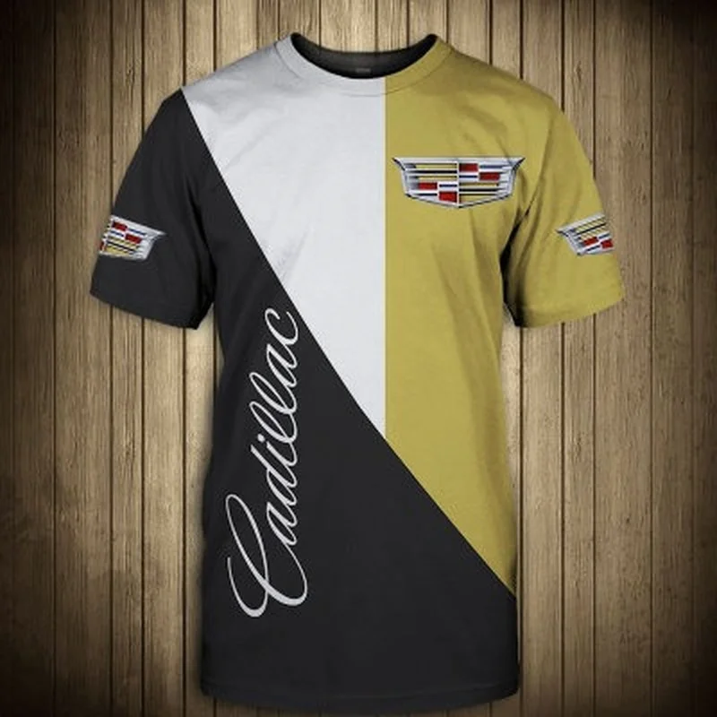 

2021New Fashion Summer Cadillac Car 3D Logo Printed Nissan T Shirts Men Tops Short Sleeve Tees O Neck men t shirt