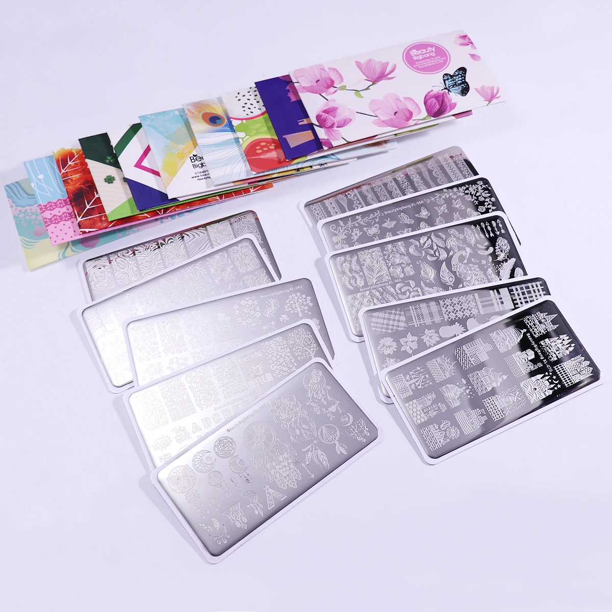 BeautyBigBang 10 шт. шаблон для ногтей фантазия Луна перо Геометрия дерево листья стиль