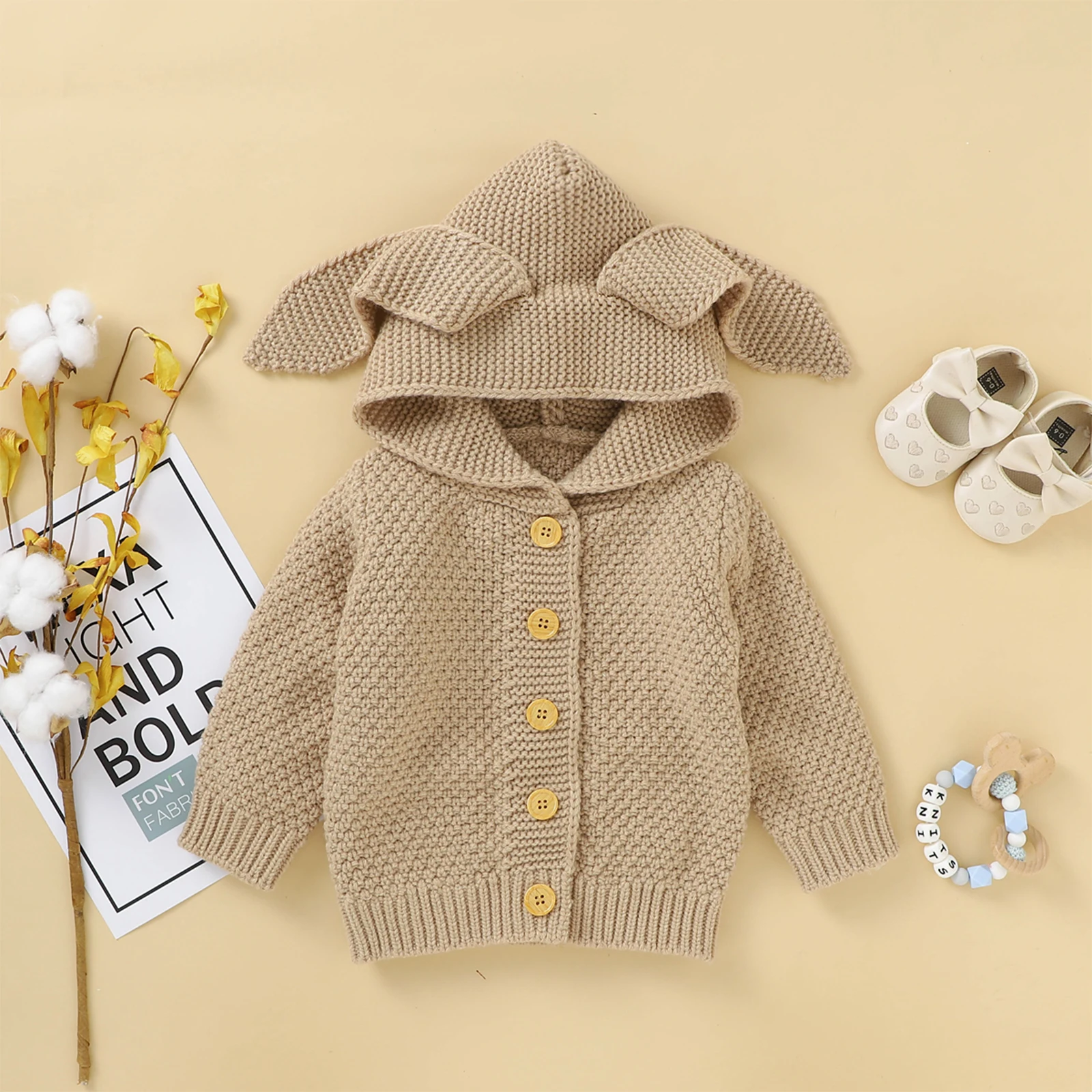 

Winter Fall Autumn Toddler Girls Warm Fall Knitted Coat Hooded Jacket Children Clothes Tops