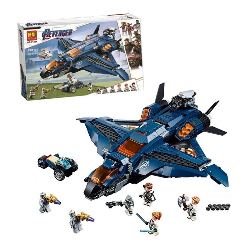 Новые Marvel Мстители 4 конструктора набор Endgame Ultimate Quinjet Bricks 76126 игрушки детские