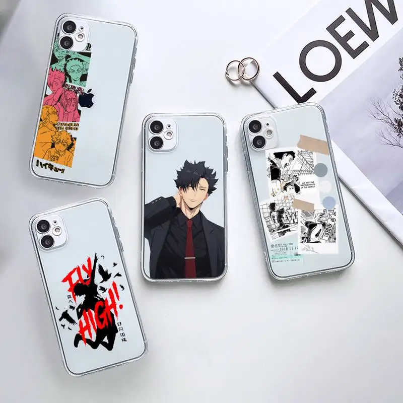 

haikyuu Poster volleyball Japan anime Phone Case Transparent for iPhone 12 11 mini pro XS MAX 6 6S 8 7 Plus X 5S SE 2020 XR