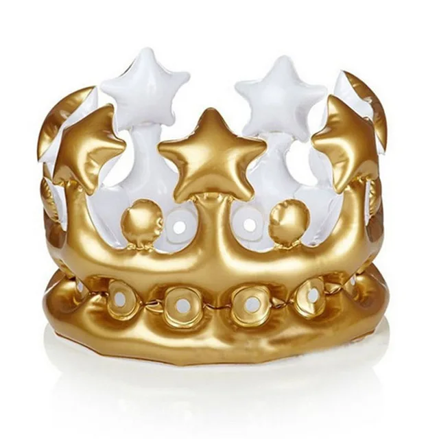 

Costume CosPlay Inflatable Gold Crown Kids Birthday Party Hat Tool Stage Prop Gift Party Balloon King Queen Day Halloween Decor