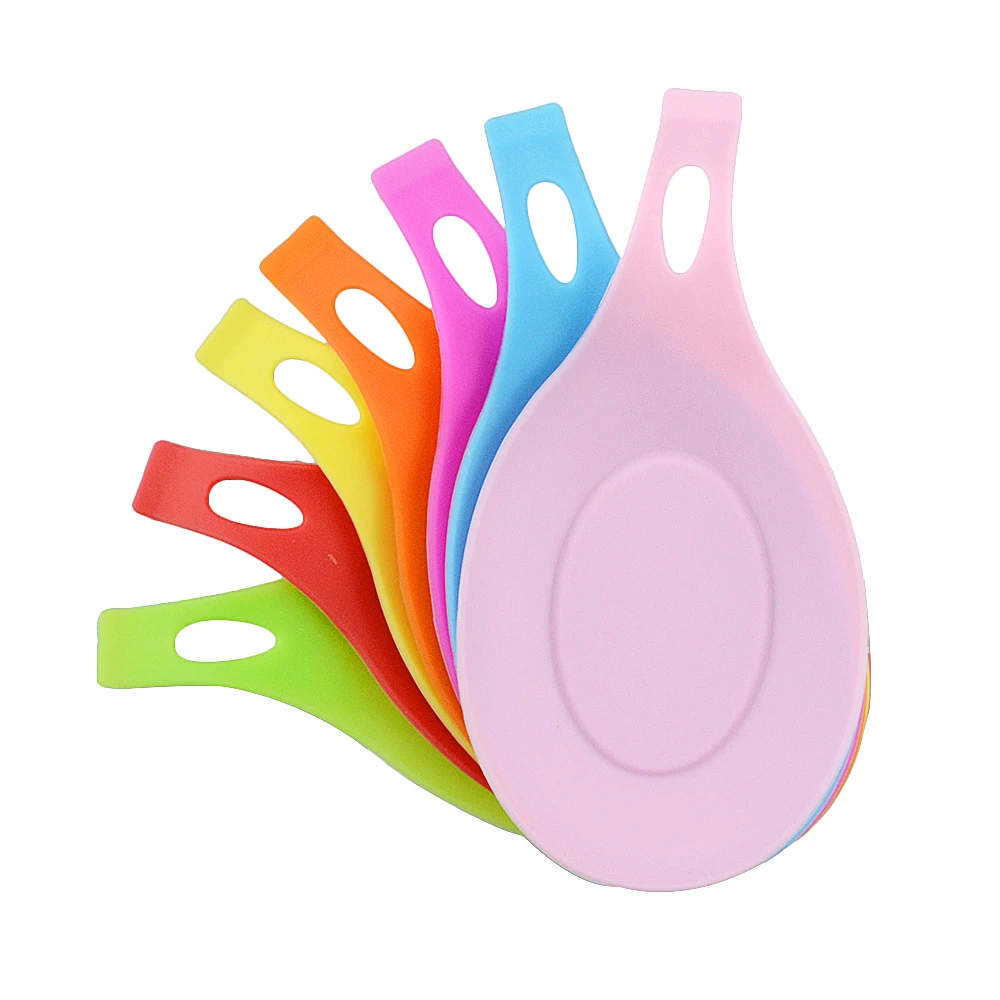 Силиконовая изоляционная ложка для отдыха термостойкий стеклянный поднос