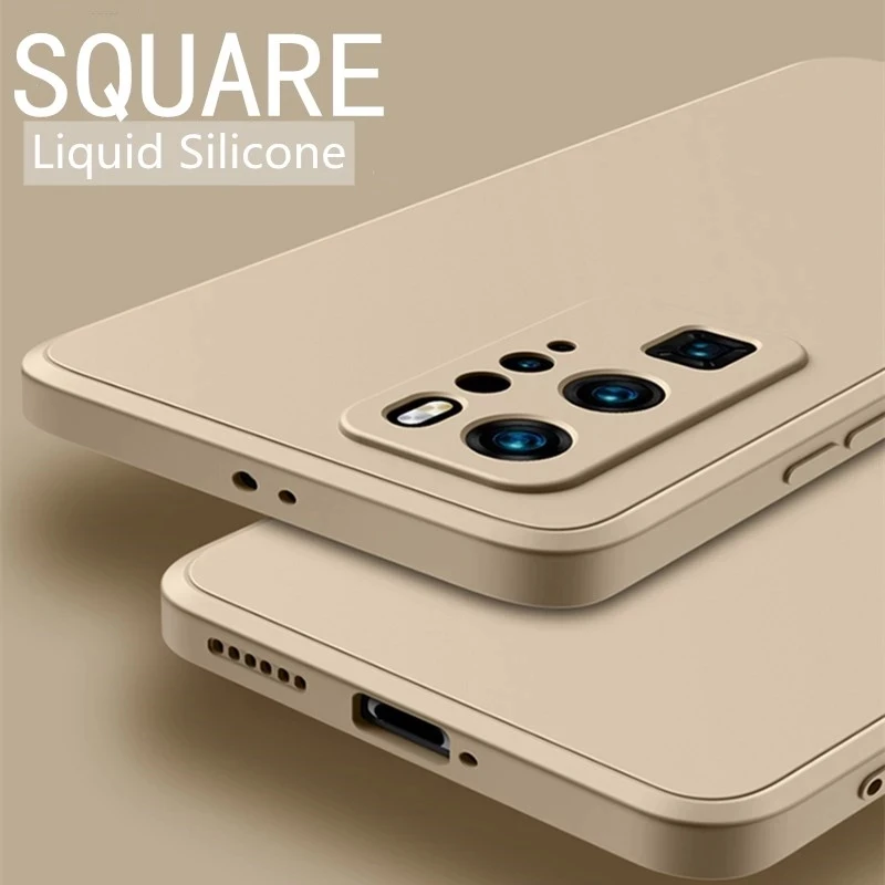 

Square Liquid Silicone Case For Huawei Honor 60 50 20 30 Pro 8X 9X 9 10 Lite 10i 20i V10 V30 V20 V40 Play Soft TPU Cover Coque