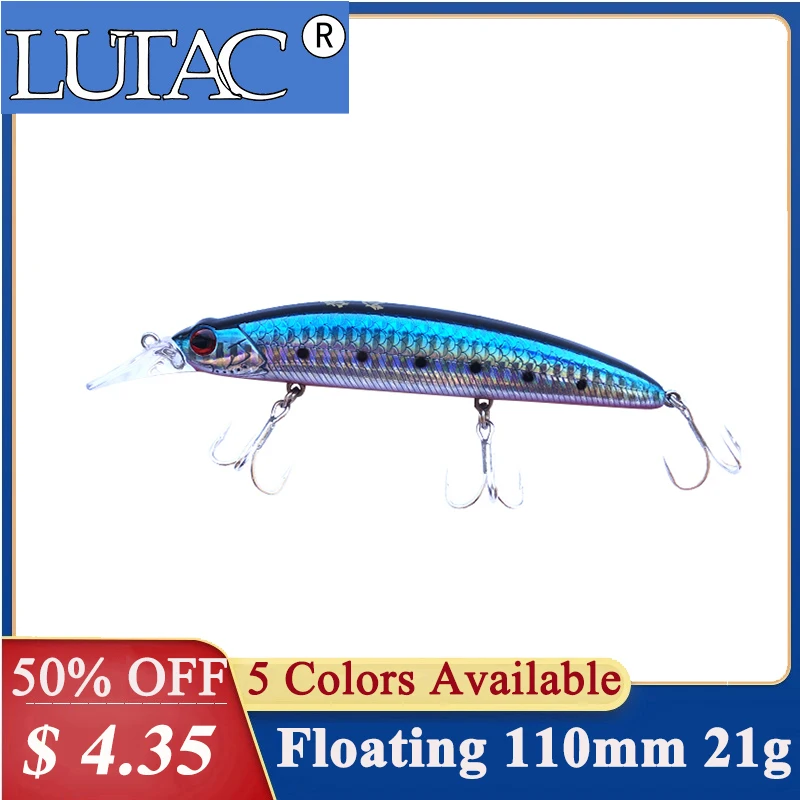 

LUTAC fishing Minnow Lure 110mm 21g Heavy Hard Professional Seawater Pesca Carp fishing shop