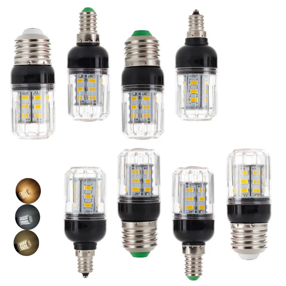 

E27 E14 E12 E26 SMD 5730 27LEDs 7W LED Corn Bulb Lamp Christmas Chandelier Candle Light Home Lighting AC 110V 220V DC 12V 24V