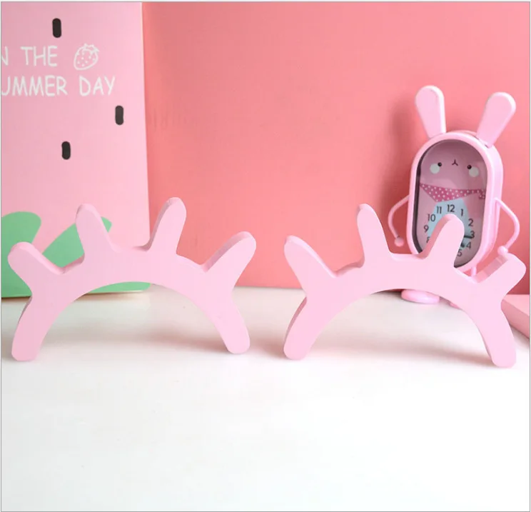 1 пара симпатичных деревянных 3D ресниц в скандинавском стиле настенные Стикеры