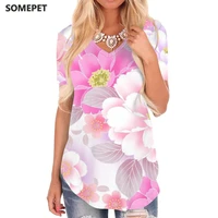 somepet flower t shirt women art v neck tshirt colorful t shirts 3d harajuku shirt print womens clothing summer cool style