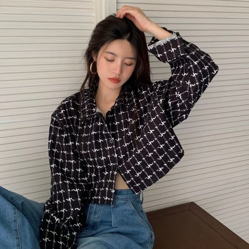 

Женские рубашки с мазами, рубашки с мазами, новинка, Бюджетный топ на раннюю осень, верхняя одежда Xiaoxiang