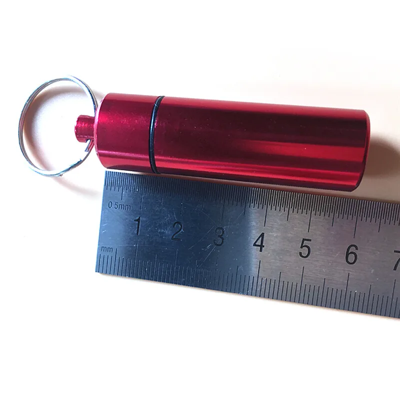 

1 Pc Pill Box Key Chain Aluminum Case Bottle Drug Holder Keychain Keyring Container Organizer
