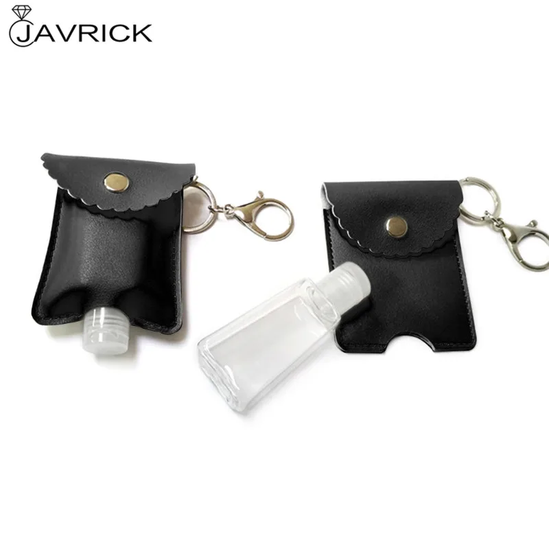 

1 Set 30ml Refillable Bottles Travel Hand Sanitizer Bottles Cosmetic Container with Keychain Holder with Bottle Cover