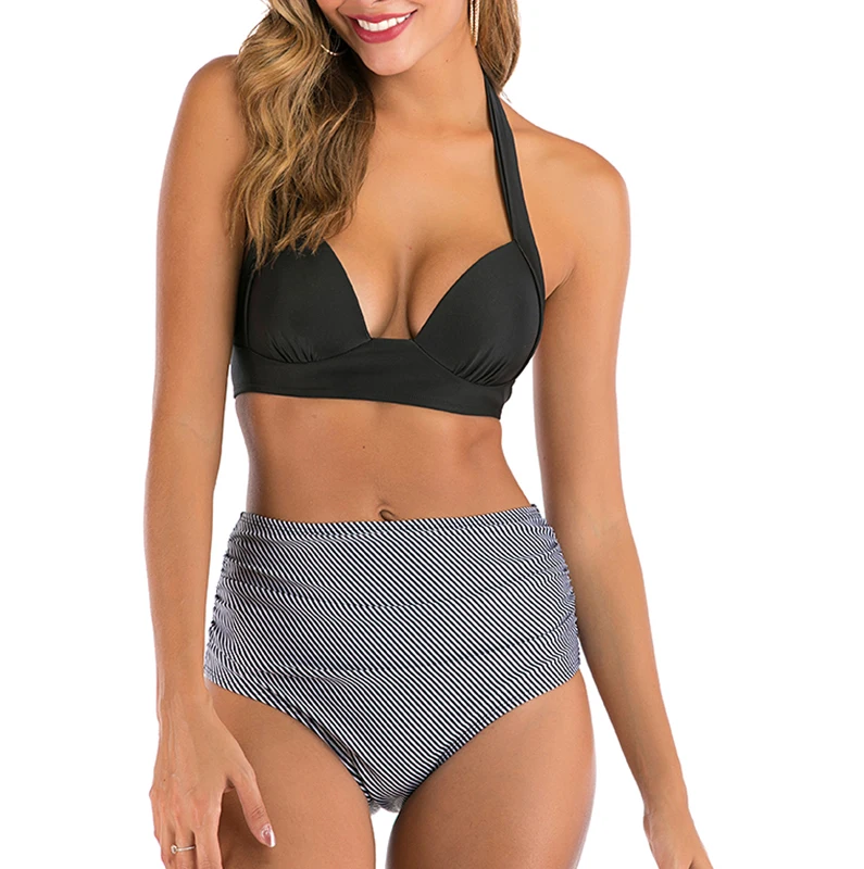 New 2020 Plus Size High Waist Women Bikini Sets Push Up Swimsuit Large Swimwear 3XL Swim Bathing Suit Sea Clothes | Женская одежда