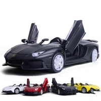 132 scale diecast super sport car metal model with light and sound lambor aventador roadster pull back vehicle toy for gifts