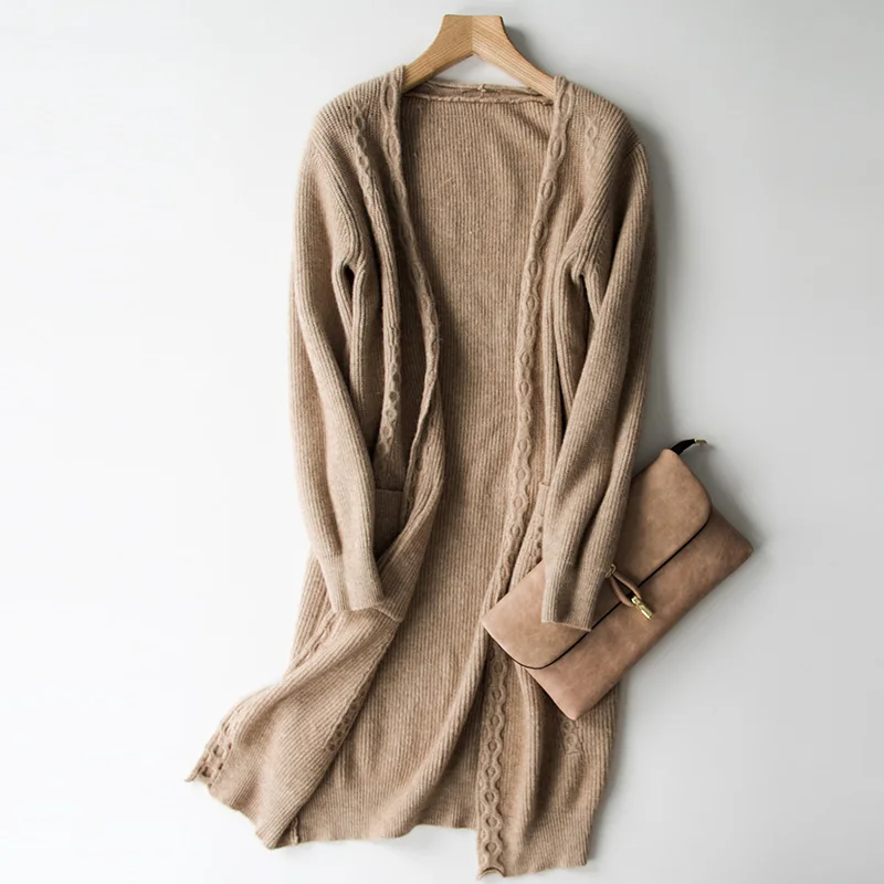 Long Cardigan Solid Sweater Women 2019 Autumn Winter Female Coat Plus Size Casual Twist Knitted Sweaters Streetwear Gray |