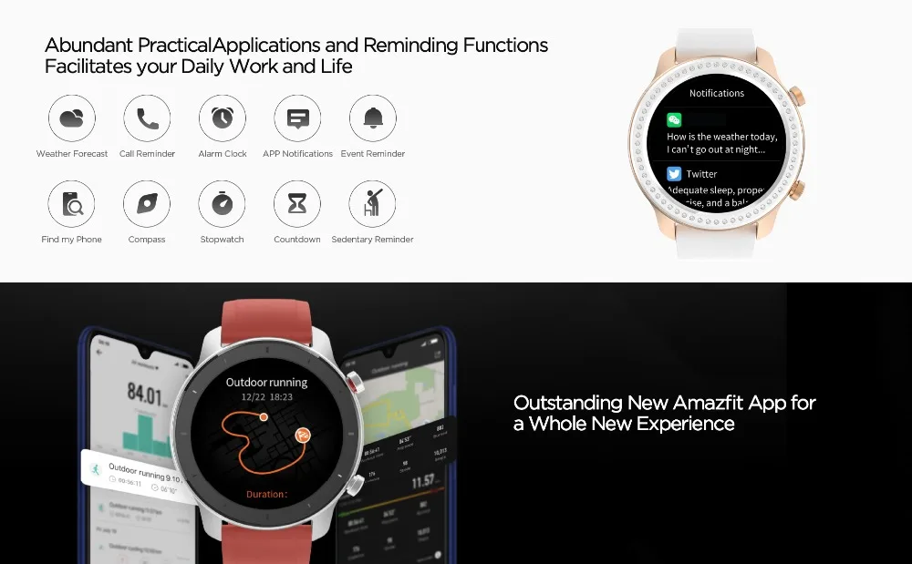 Amazfit GTR 42 мм Смарт часы 5ATM водонепроницаемые спортивные часы 12 дней батарея gps управление музыкой