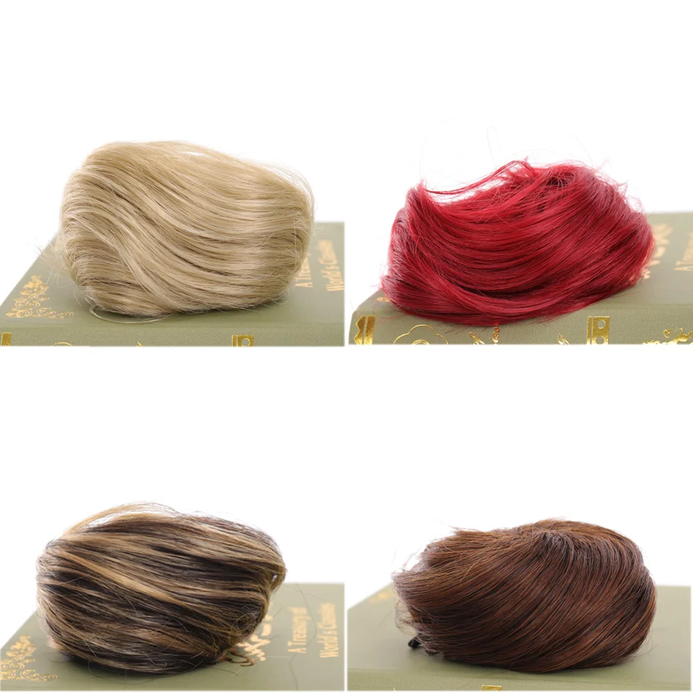 WEILAI синтетические Короткие вьющиеся шиньон эластичная резинка два пластиковых