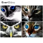 EverShine кошка Краски с бриллиантами Полный Круглый картинка с животными для вышивки со стразами из Стразы Алмазная Мозаика Декор на стены с персонажами мультфильмов