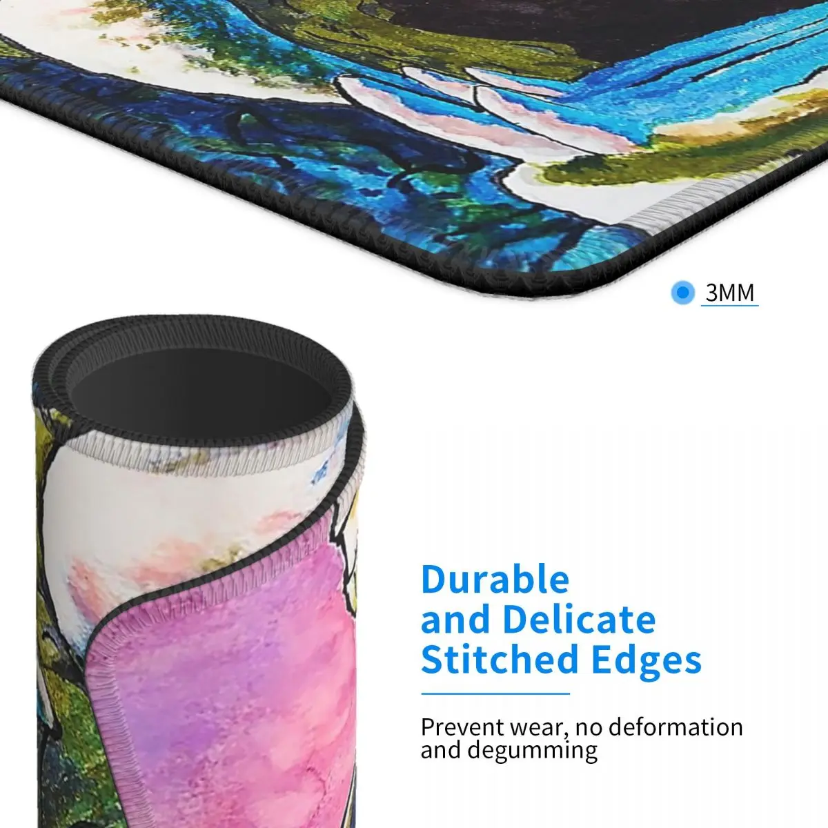 Коврик для мыши с изображением замка серого черепа нескользящий резиновый |